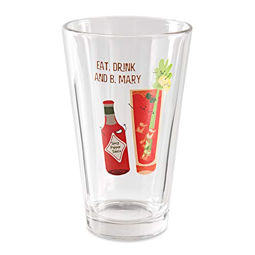 Pavilion Gift Company 74867 Eat, Drink & B. Mary-Bloody Mary-16 oz 16 oz Pint Glass Tumbler, Red - //coolthings.us