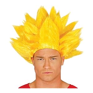 Guirca – Peluca guerrero punky en caja, color amarillo, Talla única (4969.0)