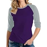 3/4 Sleeve Tops for Women - Casual Fashion Blouse Baseball Style Tees Three Quarter Raglan Shirt Women