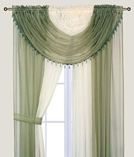 Amazon Com Elegant Home Complete Multicolor Window Sheer Curtain