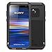 Simicoo Sony Xperia 10 Plus Aluminum Alloy Metal Bumper Silicone Full Body Hybrid Military Shockproof Heavy Duty Armor Defender Tough Back Cover for Sony Xperia 10 Plus (Black)