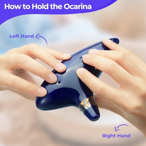 Ocarina, Ocarina 12 Tons Alto C com Cerâmica 12 Furos c/Bag e Suporte, Embalagem em Caixa Colorida, Flauta de cerâmica de 16 * 10 * 5,5 CM