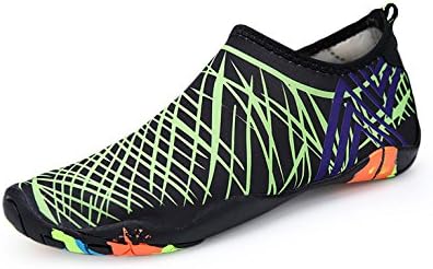 CIROHUNER Men Women Lightweight Multifunctional Quick-Dry Aqua Water Shoes for Swim, Walking, Yoga, Lake, Beach, Garden, Park, Driving (15 US MEN/16 US WOMEN=12.2", GREEN_B)