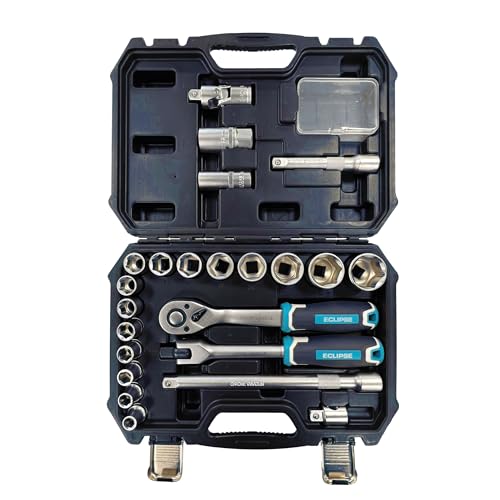 ECLIPSE Professional Tools ESS24PSM Coffret de Douilles Carrées ½” 24 pièces (Métrique)