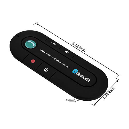 Salemar Handsfree Bluetooth Visor Speakerphone Car Kit Bluetooth Wireless Audio Music Receiver with USB Charging Ports (MP3 & Charger)