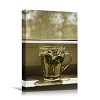 Canvas Wall Art Tea Coffee Drinks Farmhouse/Country Kitchen Multicolor Photography Relax/Calm - 12x18 inches