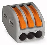 Wago 222-413 LEVER-NUTS 3 Conductor Compact Connectors 50 PK