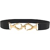 Glamorstar Women Elastic Waist Belts Stretch Skinny Belts for Dresses