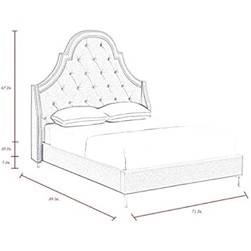 Amazon Com Posh Living Aaron Blue Velvet Platform Bed Frame