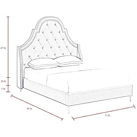 Amazon Com Posh Living Aaron Blue Velvet Platform Bed Frame