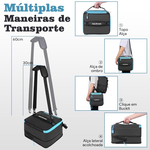 INSMEER Bolsa Termica Marmita Expansível (máx.32 Latas), Lancheira Termica Reutilizáveis para Adultos com Alça de Ombro e Alça, Bolsa Térmica Portatil para Trabalho, Passeio, Viagem