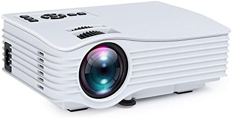 Mini Projector, SHUKRIO 130 Inch HD 1080P LED Mini Video Projector Home Theater Home Cinema Multimedia Portable Projector Support HDMI USB SD Card VGA AV