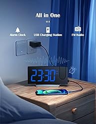 Alarm Clock Radio, Digital Clock with 0-100% Dimmer