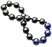 Wallystone Gems Shungite Bracelet Stretch with Natural Shungites and Gemstones Beads (Lapis lazuli)