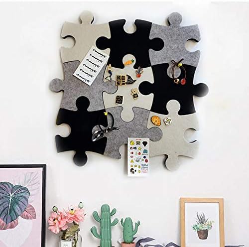 Felt Bulletin Board Cork Board Tiles, Set of Wall Puzzle Shape Pin Board w/Self Adhesive to Keep Memories Photos Memos Display Board Pads Pictures Drawing Goals Notes Colorful Foam Wall Decorative