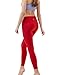 Tesla CLSL TM-FYP52-RED_Medium Yoga Pants High-Waist Tummy Control w Hidden Pocket FYP52