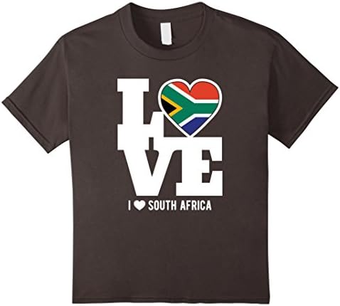 Kids Love South Africa T-Shirt Patriotic South African Expat 10 Asphalt