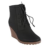 Reneeze CHERRY-2 Women High Heel Wedge Ankle Boots - Black