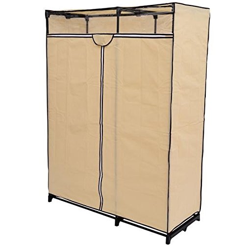 HomCom 48" Cream Portable Wardrobe Clothes Organizer Closet - Buy