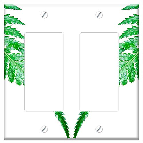 Switch Plate Double Rocker/GFCI - Leaf Plant Nature Isolated Growth Fiddlehead Fern
