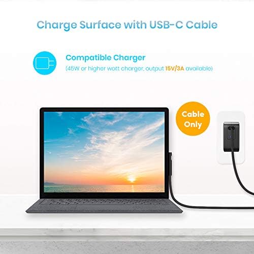 Surface Connect To Usb C Charging Cable 6ft Compatible With 15v 3a Pd Charger Microsoft Surface Pro 3 4 5 6 7 Surface Laptop 1 2 3 Go Book Amazon Com Au Computers