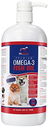 All Natural Omega 3 Fish Oil Supplement For Dogs With EPA &amp; DHA - Heart, Joint &amp; Immunity Support - Healthy Skin &amp; Coat - Decreased Shedding &amp; Itching - 32 Oz Molecularly Distilled Fish Oil - USA Made
