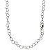 Heart Link Sterling Silver Nickel Free Chain Necklace Italy Adjustable, 18-20