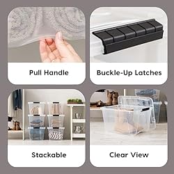 IRIS USA Stackable Plastic Storage Bins with