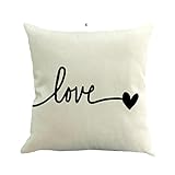 Tuscom Happy Valentine Pillow Flax Pillow Case Gift for Valentine's Day 18