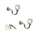 yueton Pack of 2 Vintage Crystal Rose Pattern Wall Curtain Hook Coat Hat Handbags Towel Single Hook Wall Mount Hanger