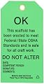 Brady 86682 5-3/4" Height, 3" Width, B-853 Cardstock, Black On Green Color Scaffolding Tag (Pack Of 100)