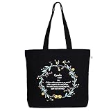 EcoRight Large Tote Bag Reusable 100% Cotton Canvas EcoFriendly Printed 'Cynefin' (Black) - 0202D03