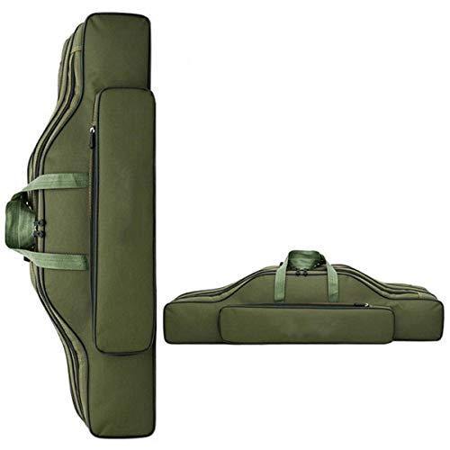 DHTOMC Angelkasten Tasche Fischen 2/3 Schichten Angelrutentasche Tasche for 2-3 Gebildet Angelruten & Reel Grün Angeln… – Bild 6