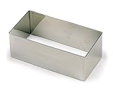 Paderno World Cuisine High-Sided Rectangle Stainless Steel Pastry Ring, 4-3/4-Inch by 2-3/8-Inch