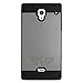 Eagle Cell Hybrid Dual Layer TPU Protective Hard Case Cover for Sharp Aquos Crystal 306SH - Retail Packaging - Black/Grey