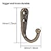 EBOOT 20 Pieces Wall Mounted Hook Robe Hooks Single Coat Hanger and 50 Pieces Screws (Bronze)