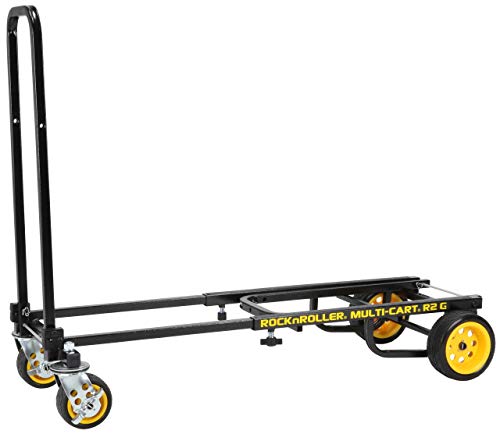 Rock-N-Roller R2G (Micro Ground Glider) 8-in-1 Folding Multi-Cart/Hand Truck/Dolly/Platform Cart/26" to 39" Telescoping Frame/350 lbs. Load Capacity, Black