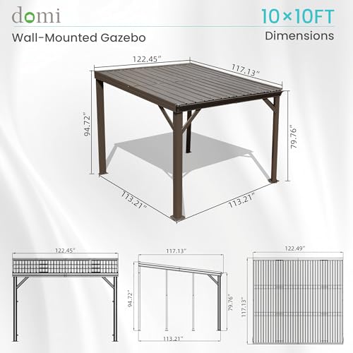 Domi 10x10 Lean-to Gazebo Review: Wall-Mounted Hardtop Shelter With Galvanized Steel Roof image 24