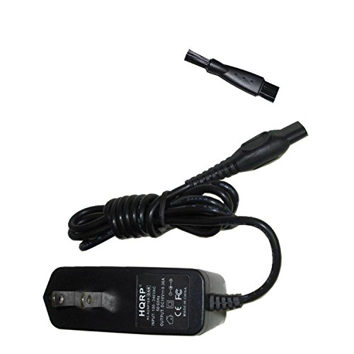 HQRP Power Cord for Philips Norelco 8892XL 8894XL 8895XL 912X 9160XL 9170XL HQ6885 HQ6888 HQ6889 HQ6890 HQ6893 HQ6894 HQ7110 HQ7115 HQ7165 HQ7300 HQ7414 HQ7415 HQ8830 Shaver AC Adapter +Cleaning Brush