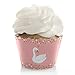 Big Dot of Happiness Swan Soiree - White Baby Shower or Birthday Party Decorations - Cupcake Wrappers - Set of 12