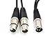 JLTPH XLR Splitter Cable, DMX Cable for Microphone, Y Cable Balanced Microphone Splitter Cord Audio Adaptor, 3Pin XLR 2 Female to 1 Male