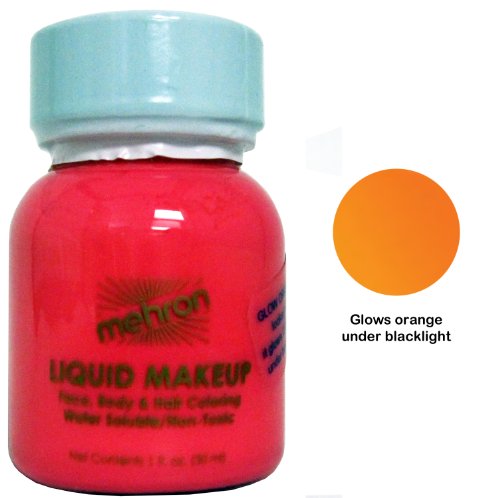 Mehron Makeup Liquid Face & Body Paint, GLOW ORANGE - 1oz