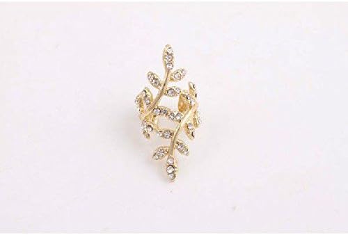 Amazon 全2色 クリスタルリーフ イヤーカフ ゴールド イヤリング 通販