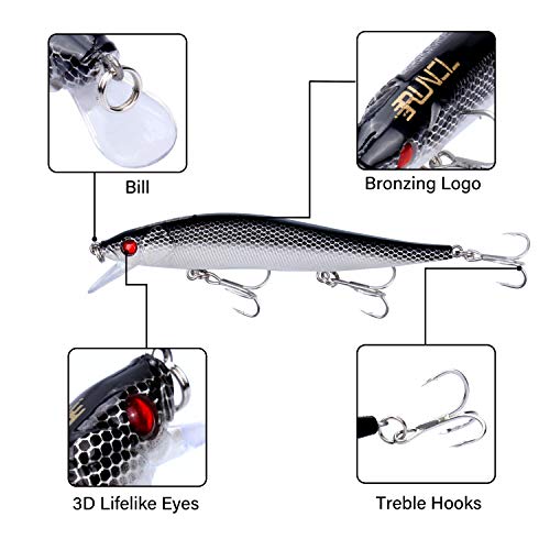 image for RUNCL Anchor Box - Slow Sinking Minnows SSM137, Wobbler Fishing Lures,
