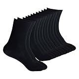 GenMax Men’s & Women's Black Bamboo Fiber  Socks - 6-10 Size - Black, (Pack of 6)