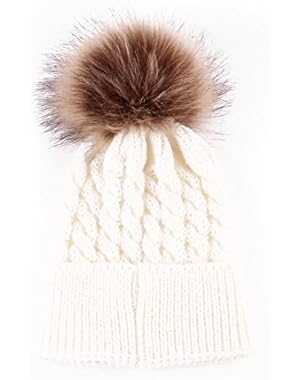 Baby Winter Warm Knit Hat Infant Toddler Kid Crochet Hairball Beanie Cap
