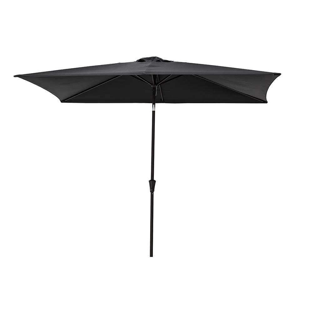 C Hopetree Rectangular Outdoor Patio Umbrella With Tilt 6 5 X 10 Ft Black Amazon In Garden Outdoors