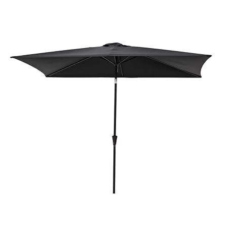 C Hopetree Rectangular Outdoor Patio Umbrella With Tilt 6 5 X 10 Ft Black Amazon In Garden Outdoors