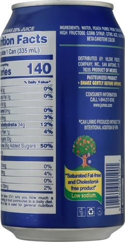 JUMEX PEACH JUICE NECTAR – PEACH NECTAR MADE WITH FRESH FRUIT PUREE – FRUIT JUICE CONCENTRATE FOR SMOOTHIE MIX, COCKTAIL MIXERS & KIDS DRINKS & BEVERAGES – 11.3OZ, 1 PACK CANNED DRINK