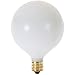 KOR (Pack of 10) G16.5 White Finsh Decorative (E12) Candelabra Base Globe Shape Incandescent 120V G16 1/2 Light Bulbs (25)